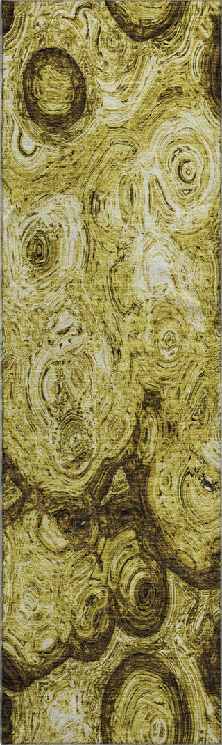 Piper Looms Mayfield Circles AMF579 Gold Machine Washable Area Rug Runner Main Image