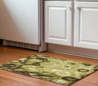 Piper Looms Mayfield Circles AMF579 Gold Machine Washable Area Rug Scatter Lifestyle Image Feature