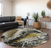 Piper Looms Mayfield Abstract AMF58 Midnight Machine Washable Area Rug Round Lifestyle Image Feature