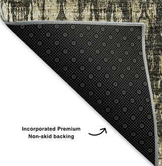 Piper Looms Mayfield Moroccan AMF580 Black Machine Washable Area Rug Backing Image