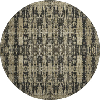 Piper Looms Mayfield Moroccan AMF580 Black Machine Washable Area Rug Round Main Image