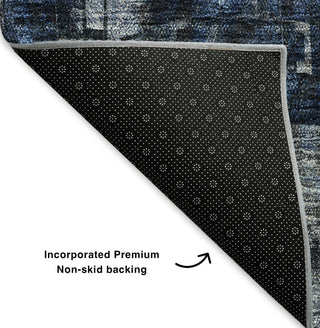 Piper Looms Mayfield Squares AMF581 Blue Machine Washable Area Rug Backing Image