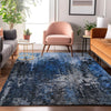 Piper Looms Mayfield Squares AMF581 Blue Machine Washable Area Rug Lifestyle Image Feature