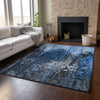 Piper Looms Mayfield Squares AMF581 Blue Machine Washable Area Rug Lifestyle Image Feature