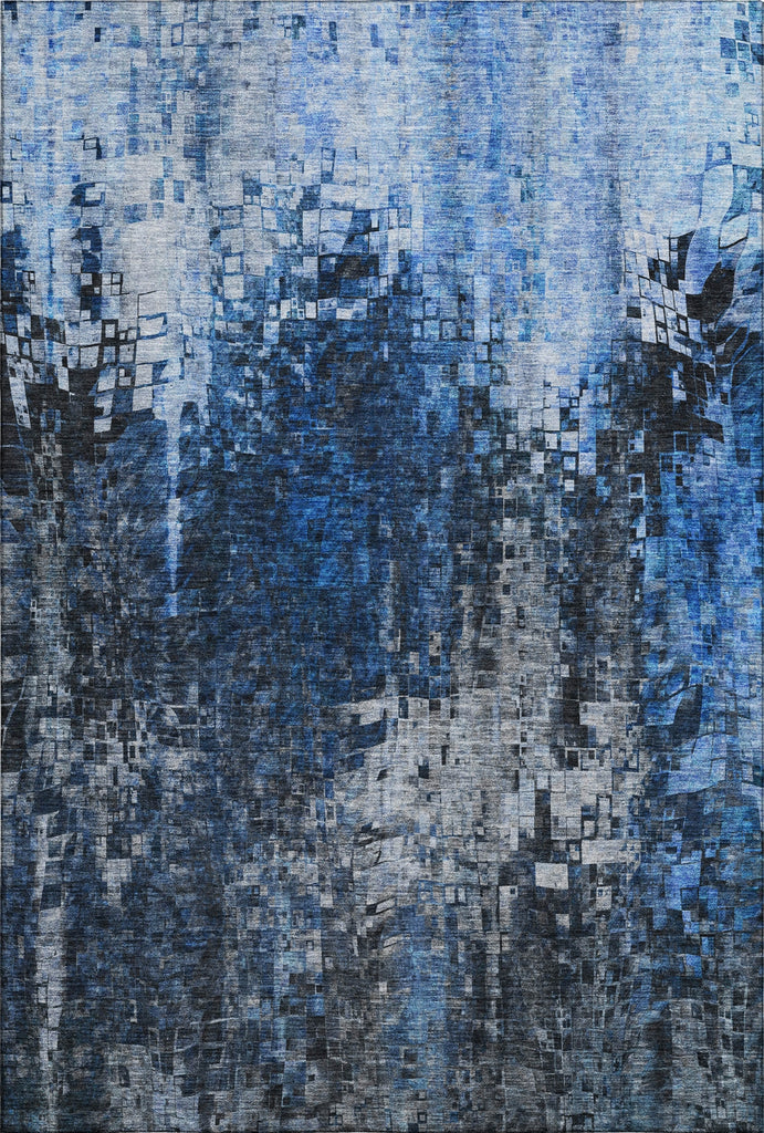 Piper Looms Mayfield Squares AMF581 Blue Machine Washable Area Rug main image