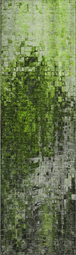 Piper Looms Mayfield Squares AMF581 Green Machine Washable Area Rug Runner Main Image