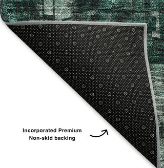Piper Looms Mayfield Squares AMF581 Teal Machine Washable Area Rug Backing Image