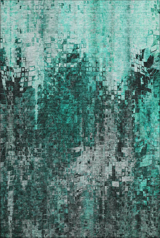 Piper Looms Mayfield Squares AMF581 Teal Machine Washable Area Rug main image