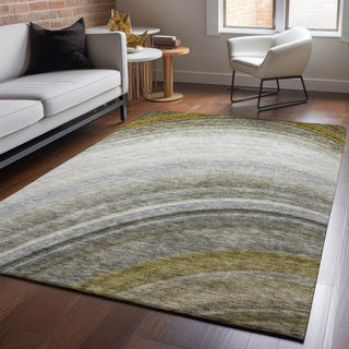 Piper Looms Mayfield Waves AMF584 Taupe Machine Washable Area Rug Lifestyle Image Feature