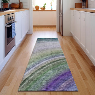 Piper Looms Mayfield Waves AMF584 Teal Machine Washable Area Rug Runner Lifestyle Image Feature
