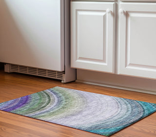 Piper Looms Mayfield Waves AMF584 Teal Machine Washable Area Rug Scatter Lifestyle Image Feature