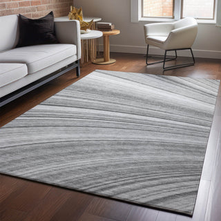 Piper Looms Mayfield Waves AMF585 Gray Machine Washable Area Rug Lifestyle Image Feature