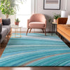 Piper Looms Mayfield Waves AMF585 Teal Machine Washable Area Rug Lifestyle Image Feature