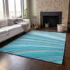 Piper Looms Mayfield Waves AMF585 Teal Machine Washable Area Rug Lifestyle Image Feature