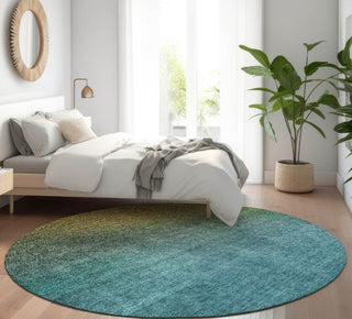 Piper Looms Mayfield Ombre AMF587 Brown Machine Washable Area Rug Round Lifestyle Image Feature