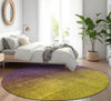 Piper Looms Mayfield Ombre AMF587 Purple Machine Washable Area Rug Round Lifestyle Image Feature