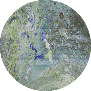 Piper Looms Mayfield Abstract AMF588 Green Machine Washable Area Rug Round Main Image