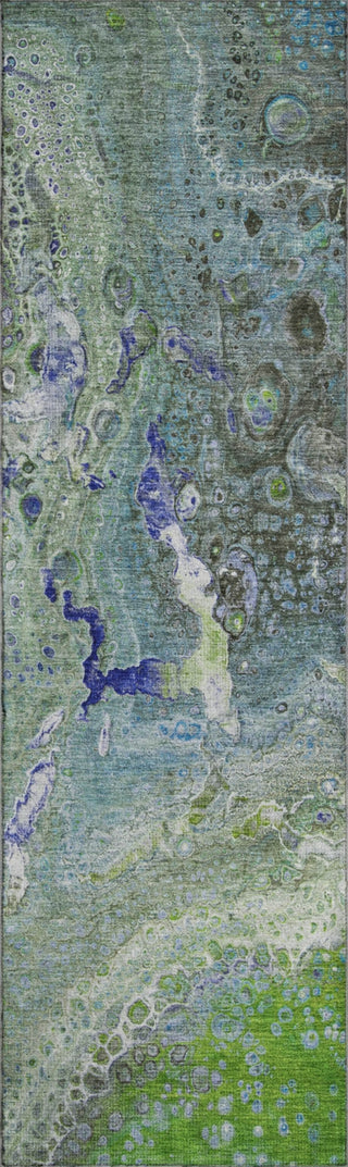 Piper Looms Mayfield Abstract AMF588 Green Machine Washable Area Rug Runner Main Image