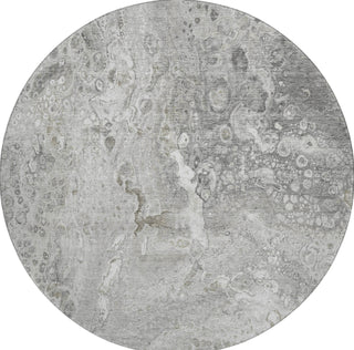 Piper Looms Mayfield Abstract AMF588 Silver Machine Washable Area Rug Round Main Image