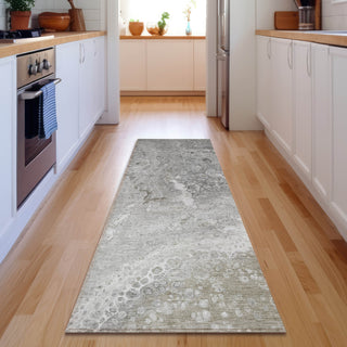 Piper Looms Mayfield Abstract AMF588 Silver Machine Washable Area Rug Runner Lifestyle Image Feature