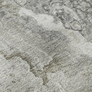 Piper Looms Mayfield Abstract AMF588 Silver Machine Washable Area Rug Swatch Image