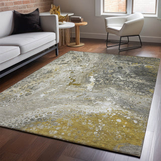 Piper Looms Mayfield Abstract AMF588 Taupe Machine Washable Area Rug Lifestyle Image Feature