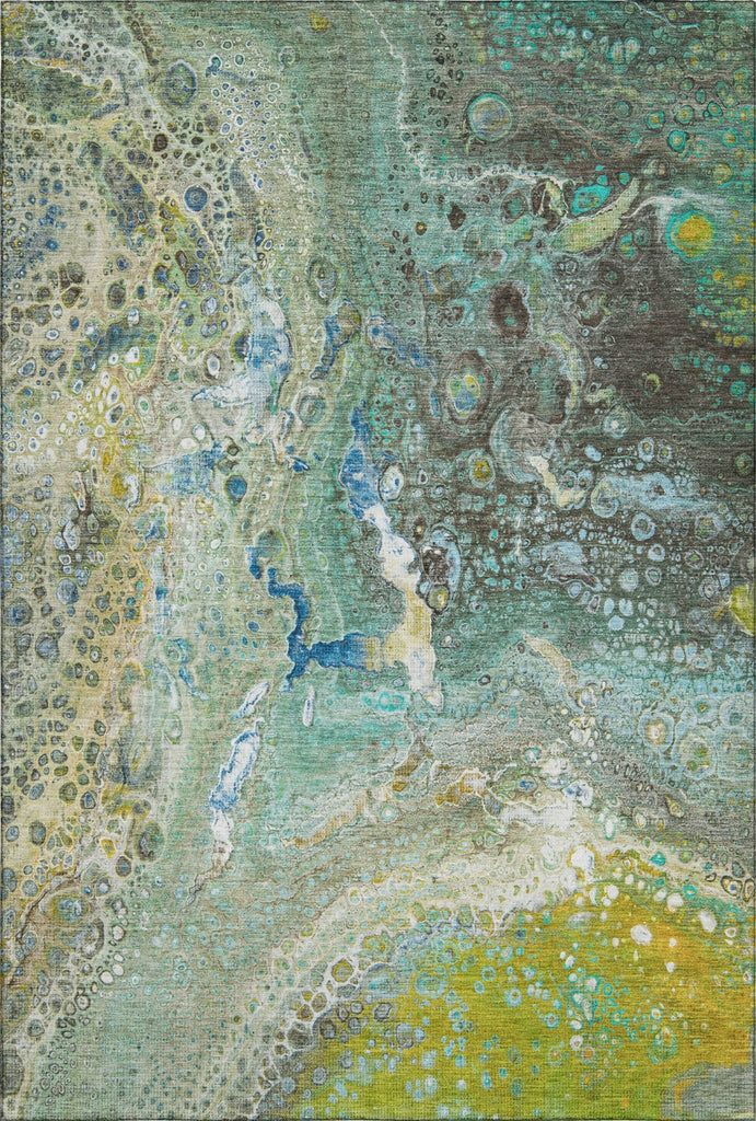 Piper Looms Mayfield Abstract AMF588 Teal Machine Washable Area Rug main image