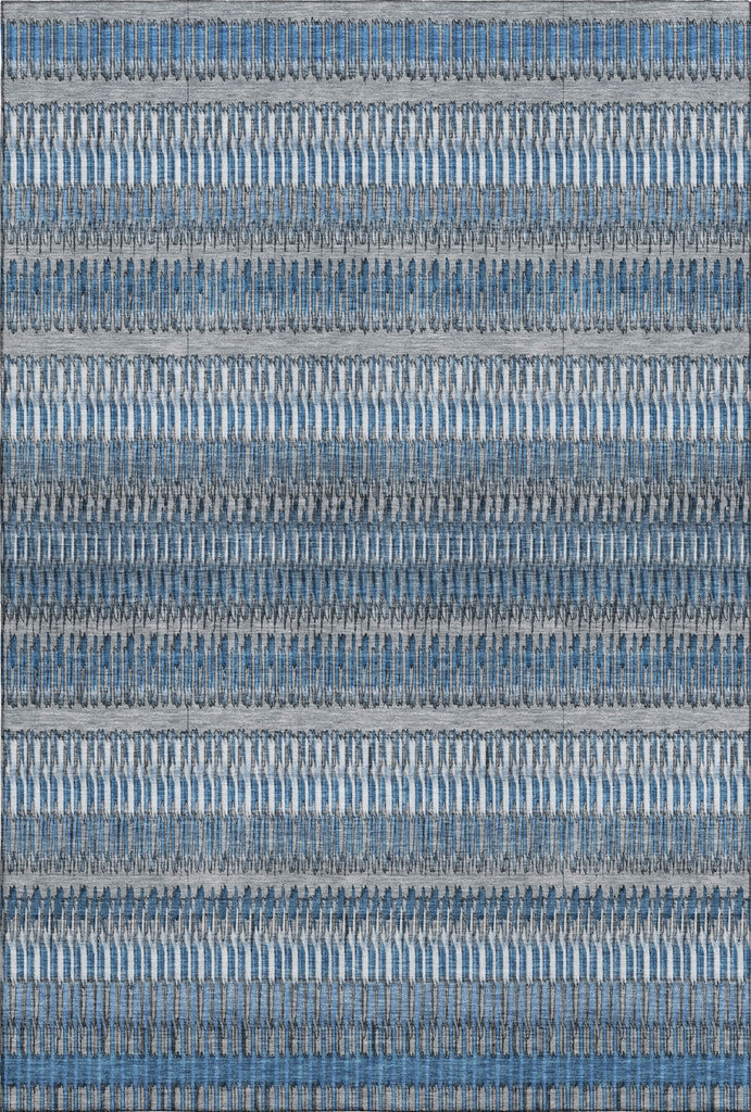 Piper Looms Mayfield Stripes AMF589 Blue Machine Washable Area Rug main image