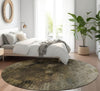 Piper Looms Mayfield Modern AMF590 Chocolate Machine Washable Area Rug Round Lifestyle Image Feature
