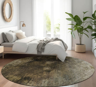 Piper Looms Mayfield Modern AMF590 Chocolate Machine Washable Area Rug Round Lifestyle Image Feature