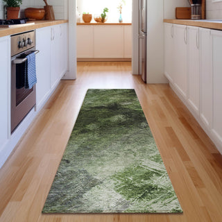 Piper Looms Mayfield Modern AMF590 Green Machine Washable Area Rug Runner Lifestyle Image Feature