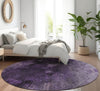 Piper Looms Mayfield Modern AMF590 Purple Machine Washable Area Rug Round Lifestyle Image Feature