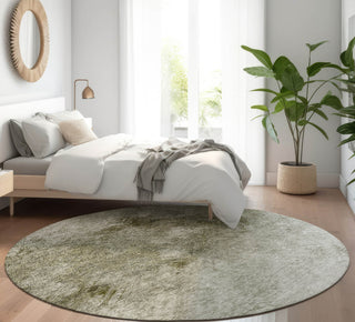 Piper Looms Mayfield Modern AMF590 Taupe Machine Washable Area Rug Round Lifestyle Image Feature