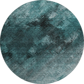 Piper Looms Mayfield Modern AMF590 Teal Machine Washable Area Rug Round Main Image