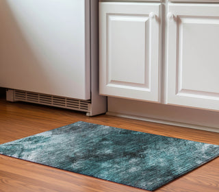 Piper Looms Mayfield Modern AMF590 Teal Machine Washable Area Rug Scatter Lifestyle Image Feature