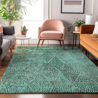 Piper Looms Mayfield Diamond AMF591 Teal Machine Washable Area Rug Lifestyle Image Feature