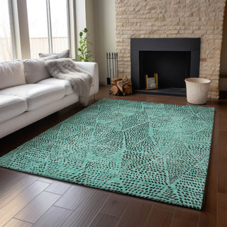 Piper Looms Mayfield Diamond AMF591 Teal Machine Washable Area Rug Lifestyle Image Feature