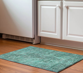 Piper Looms Mayfield Diamond AMF591 Teal Machine Washable Area Rug Scatter Lifestyle Image Feature