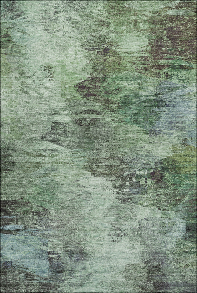 Piper Looms Mayfield Abstract AMF592 Green Machine Washable Area Rug main image