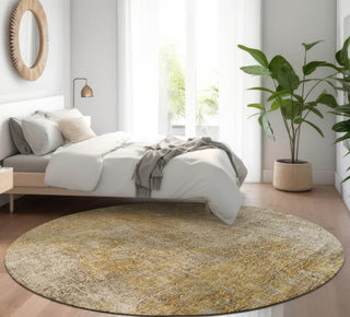 Piper Looms Mayfield Modern AMF593 Beige Machine Washable Area Rug Round Lifestyle Image Feature