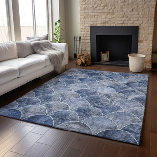 Piper Looms Mayfield Modern AMF594 Blue Machine Washable Area Rug Lifestyle Image Feature