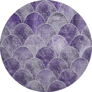 Piper Looms Mayfield Modern AMF594 Purple Machine Washable Area Rug Round Main Image