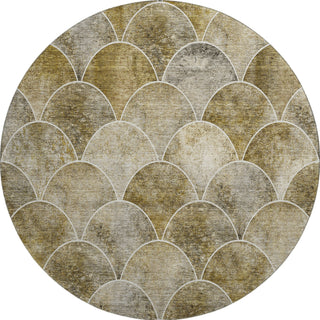Piper Looms Mayfield Modern AMF594 Taupe Machine Washable Area Rug Round Main Image