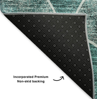 Piper Looms Mayfield Modern AMF594 Teal Machine Washable Area Rug Backing Image