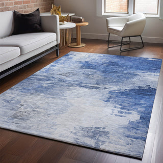 Piper Looms Mayfield Modern AMF595 Blue Machine Washable Area Rug Lifestyle Image Feature