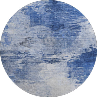 Piper Looms Mayfield Modern AMF595 Blue Machine Washable Area Rug Round Main Image