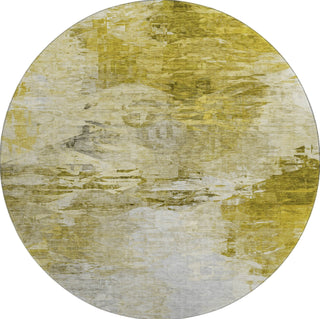 Piper Looms Mayfield Modern AMF595 Gold Machine Washable Area Rug Round Main Image