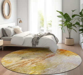 Piper Looms Mayfield Modern AMF595 Paprika Machine Washable Area Rug Round Lifestyle Image Feature