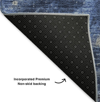 Piper Looms Mayfield Abstract AMF599 Blue Machine Washable Area Rug Backing Image