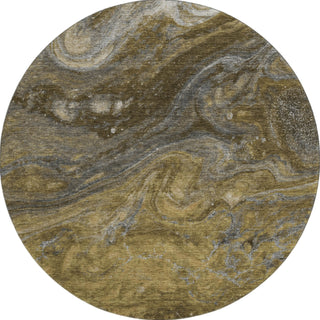 Piper Looms Mayfield Abstract AMF599 Brown Machine Washable Area Rug Round Main Image